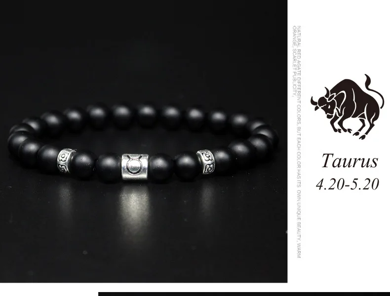 Wholesale Zodiac Beaded bracelet fashion men and women jewelry Hot sale constellation for birthday