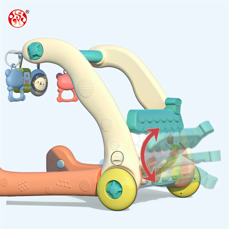 2 In 1 Multi-Functional Baby Walker Trolley Educational Learning Toys Activity Gym Play Mats with Music Piano