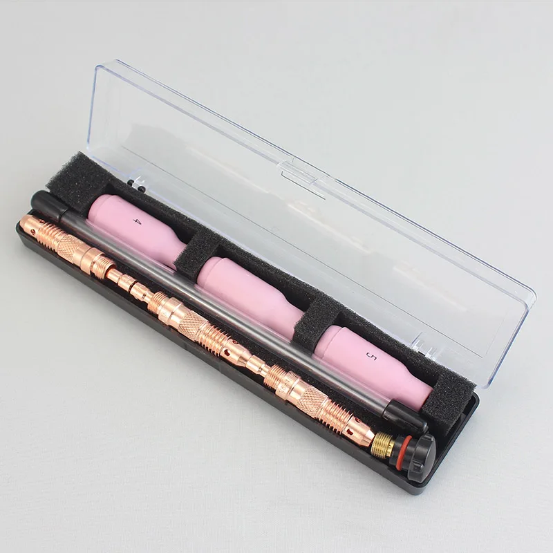 Tungsten Rod Ceramic Nozzle Collet Body Back Cap TIG Welding Torch Spare Parts for WP17 WP18 WP26 Torch