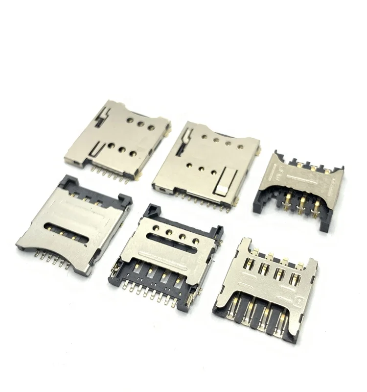 Factory direct sell sim card socket  7pin SMT Type push push micro sim card connector reader