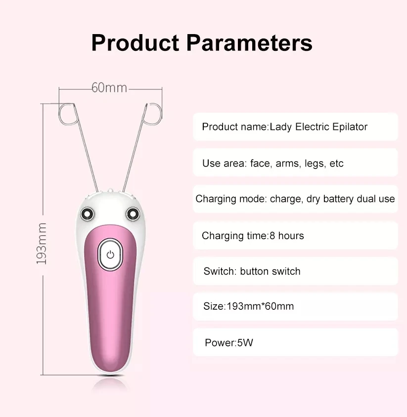 Female face remover face extractor Professional Electric Facial Hair Remover Beauty Care Machine Cotton Thread Epilator