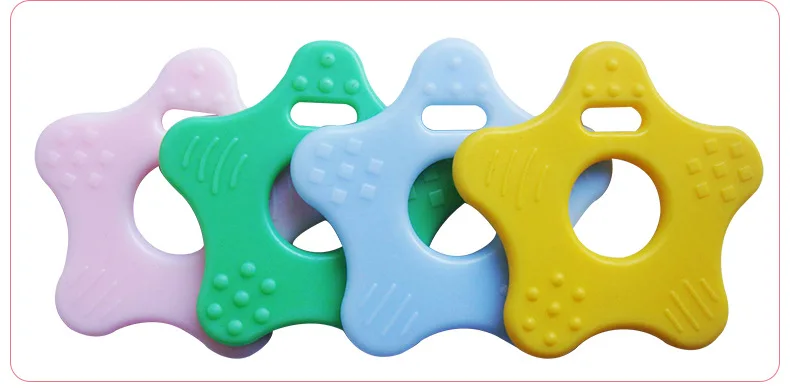 Custom Bpa Free  Silicone Baby Teether Baby Eating Training Teething Toy Children Silicone Chewable Ring Round Toys