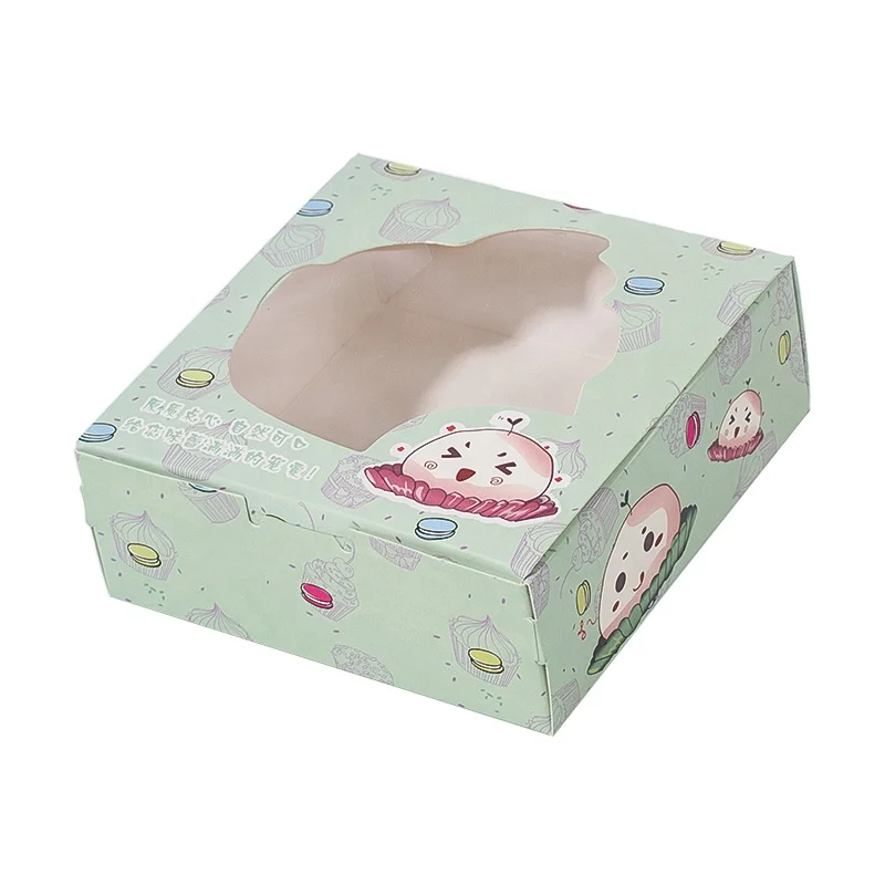 Clear window White Cake Box Cardboard Paper Weeding Packaging Box with  window