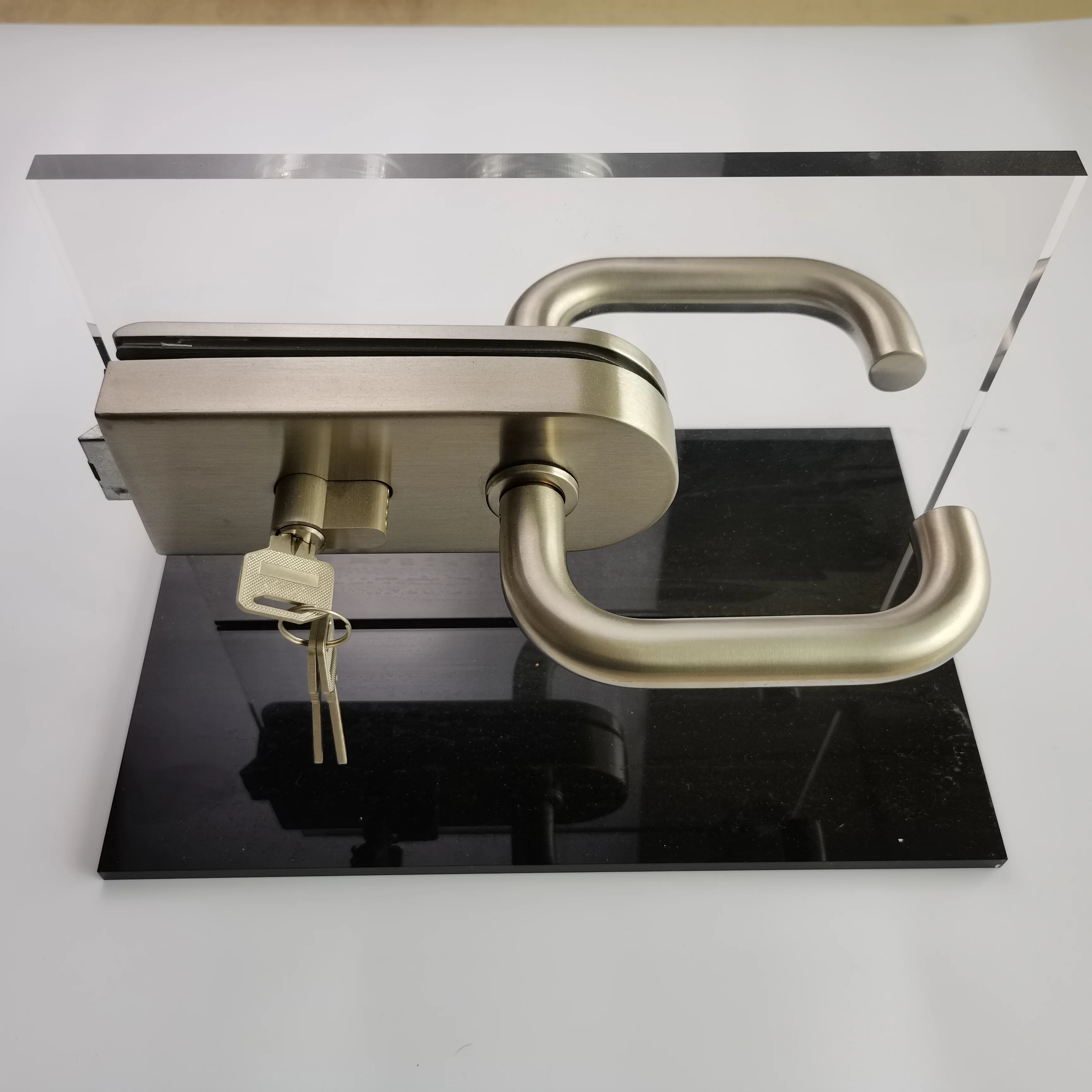 Popular American Office Frameless Glass Sliding Door Handle Lock Glass Sliding Door Lock
