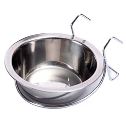 Amazon Hot Sale High Quality Durable Prevent Upsetting Hook Hung Stainless Steel Pet Hanging Bowl