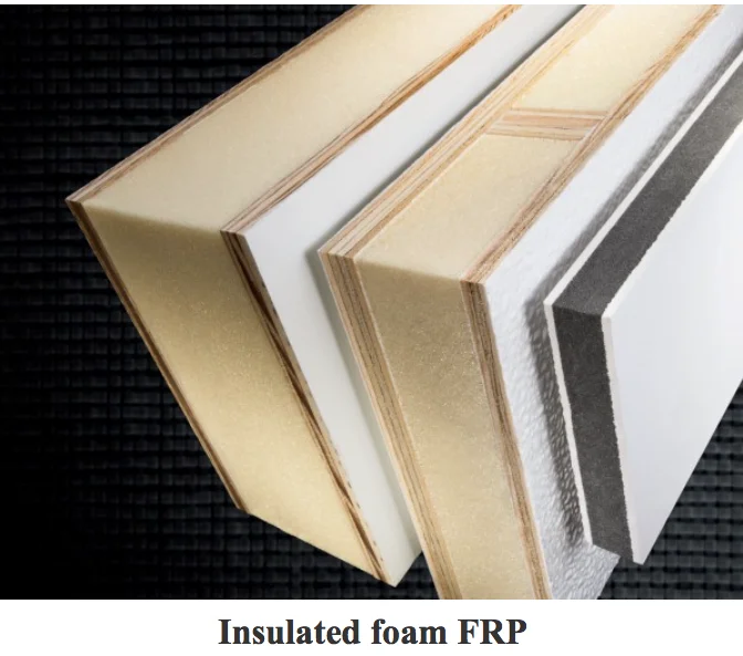 High Grade Fiberglass polyurethane foam Panel Pu Foam Reinforced Frp Sandwich Panel for Refrigerated Truck Bodies