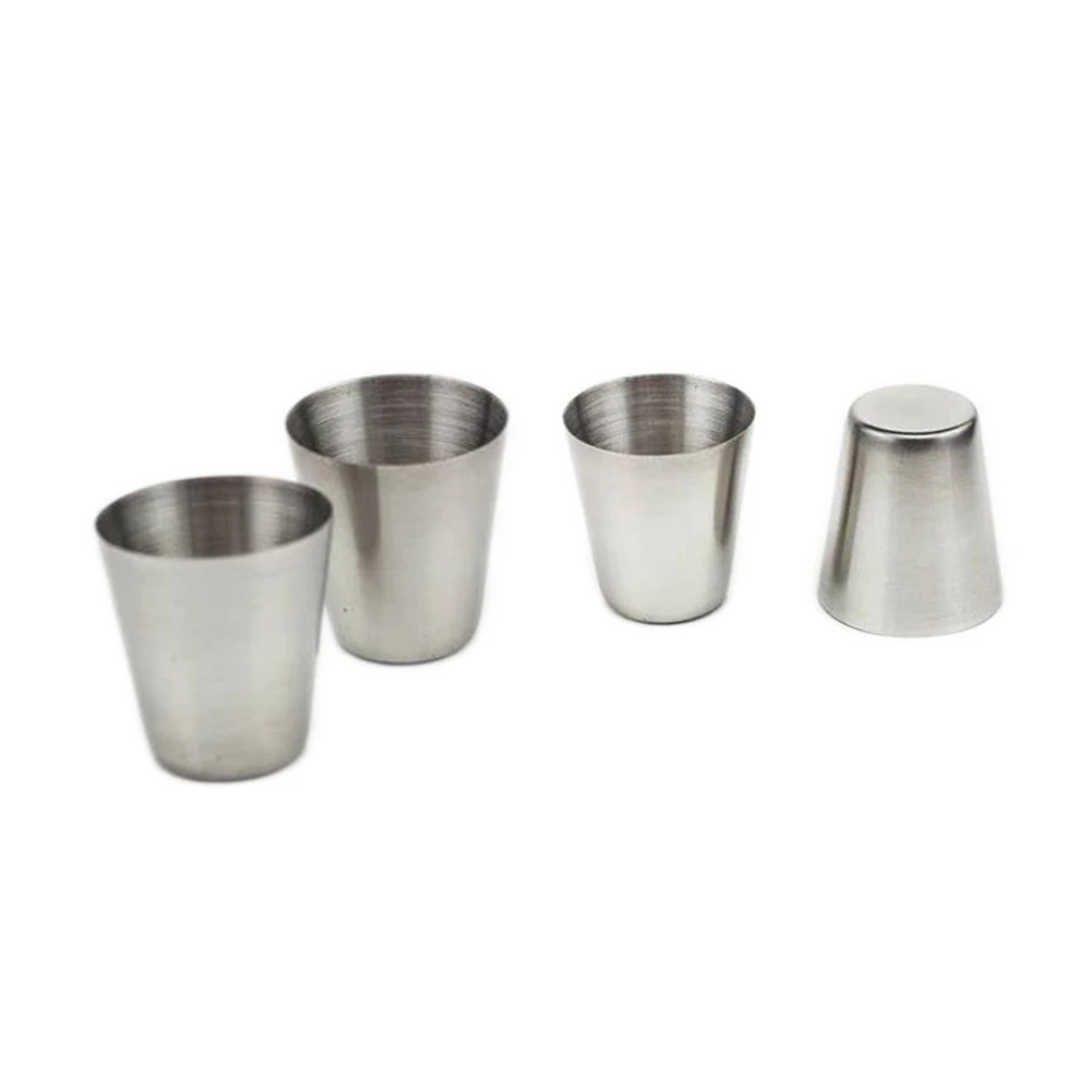 Wholesale Beer Glasses Metal Custom Portable Liquor Hip Flask Leak Proof 304 Stainless Steel Wine Whiskey Alcohol Glass