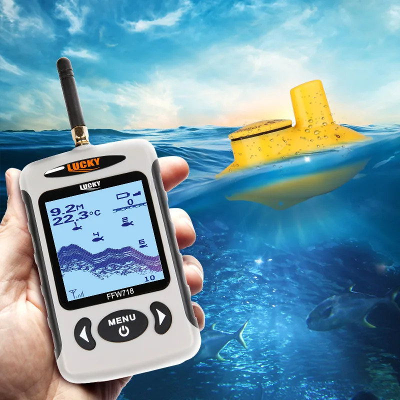 Wholesale Fishing Equipment Wireless Fish Detector Sonar Plastic Fish Swarm Detector with  Battery Powered Fish Finders