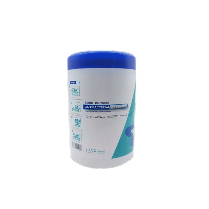 
Disposable 160pcs hypochloric acid non woven cleansing gym equipment wet wipes in bucket 