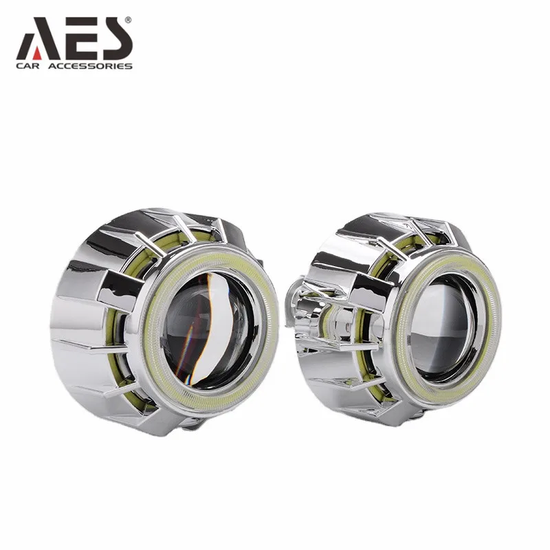 AES G1 COB dual angel eyes hid bi xenon projector lens kit including H1 bulbs for xenon car headlight