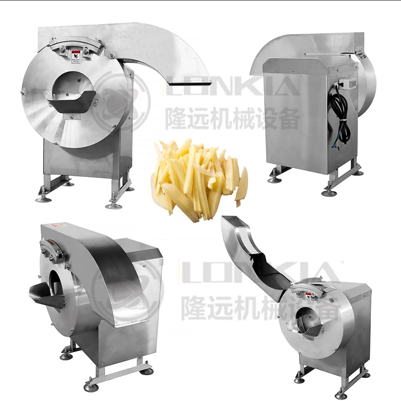Automatic machine for cutting potato strips and carrot
