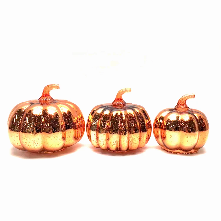 Wholesale Custom Beautiful Handmade Blown Glass Pumpkin Sculpture Murano Glass Crafts For Home Halloween Decoration