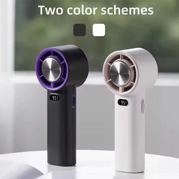 Outdoor Portable High Speed Cooling Fan Stepless Regulation Rapid Cooling USB Fan Summer Handheld Fan With LED Screen Display