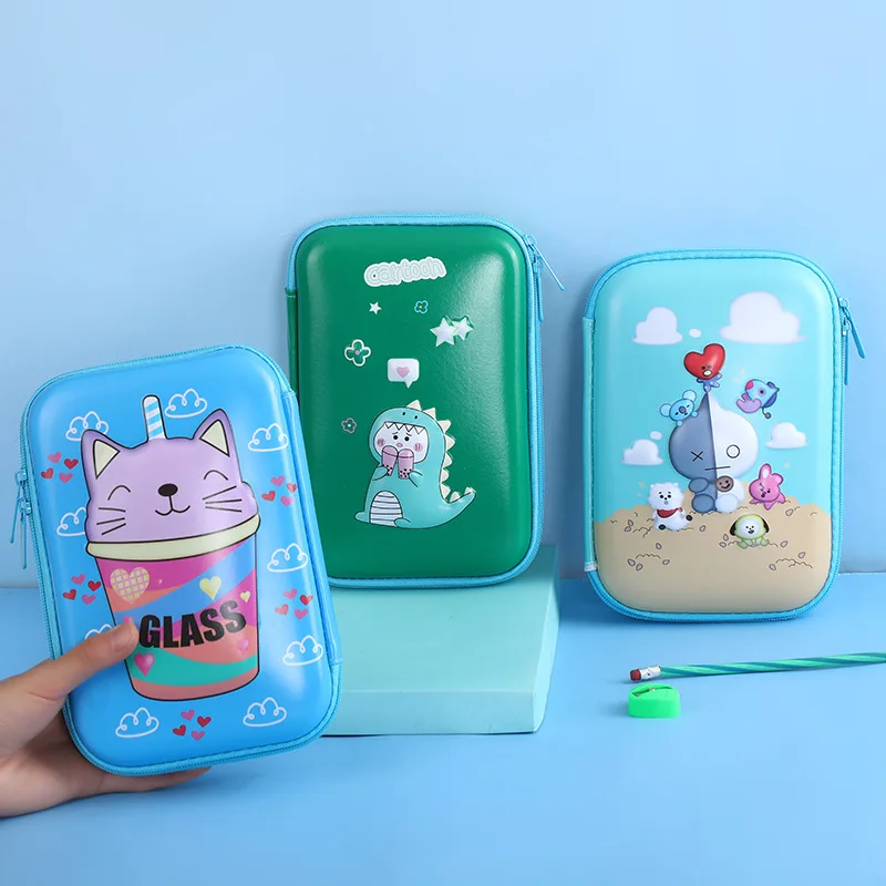 Customized Cute 3D EVA Student School Stationery Box Small Bag Pen Supplies Girls Pencil Box