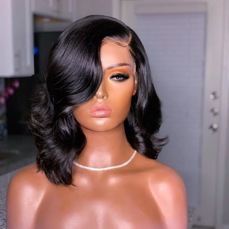 Cutsomised 4*4 Closure Wig Body Wave Virgin Human Hair Lace Wig With Preplucked Raw Indian Hair