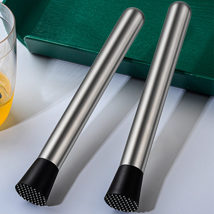 Custom Logo 8 Inch 304 Stainless Steel Muddler Home Bar Tools Cookware Set Professional Bartender Ice Crusher Cocktail Muddler