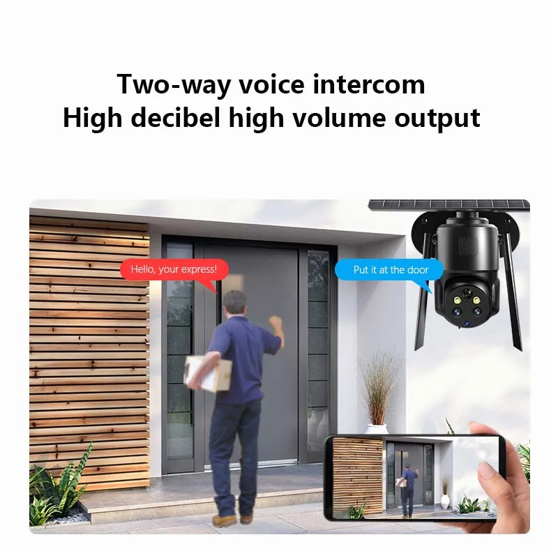 Solar-powered camera with no network 4G dual-lens dual-screen Hot Sale Ptz Wireless Courtyard Garden Camera