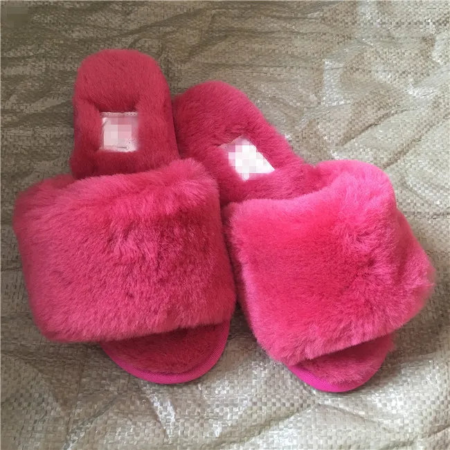 Sheepskin Designer slippers slides home slippers for women