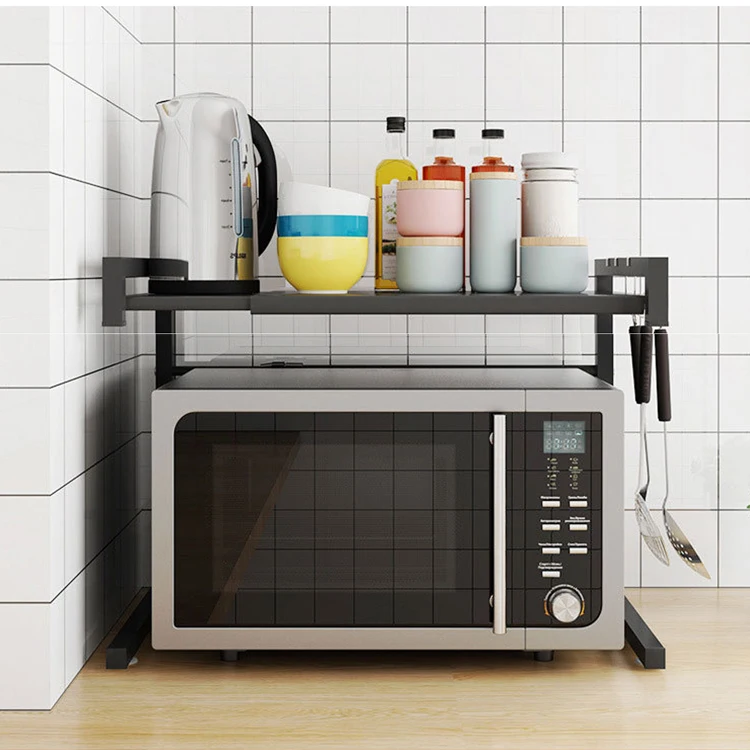 Adjustable Heavy Duty Stand Kitchen Counter Top Organizer Shelf 2 Tier Extendable Microwave Oven Rack