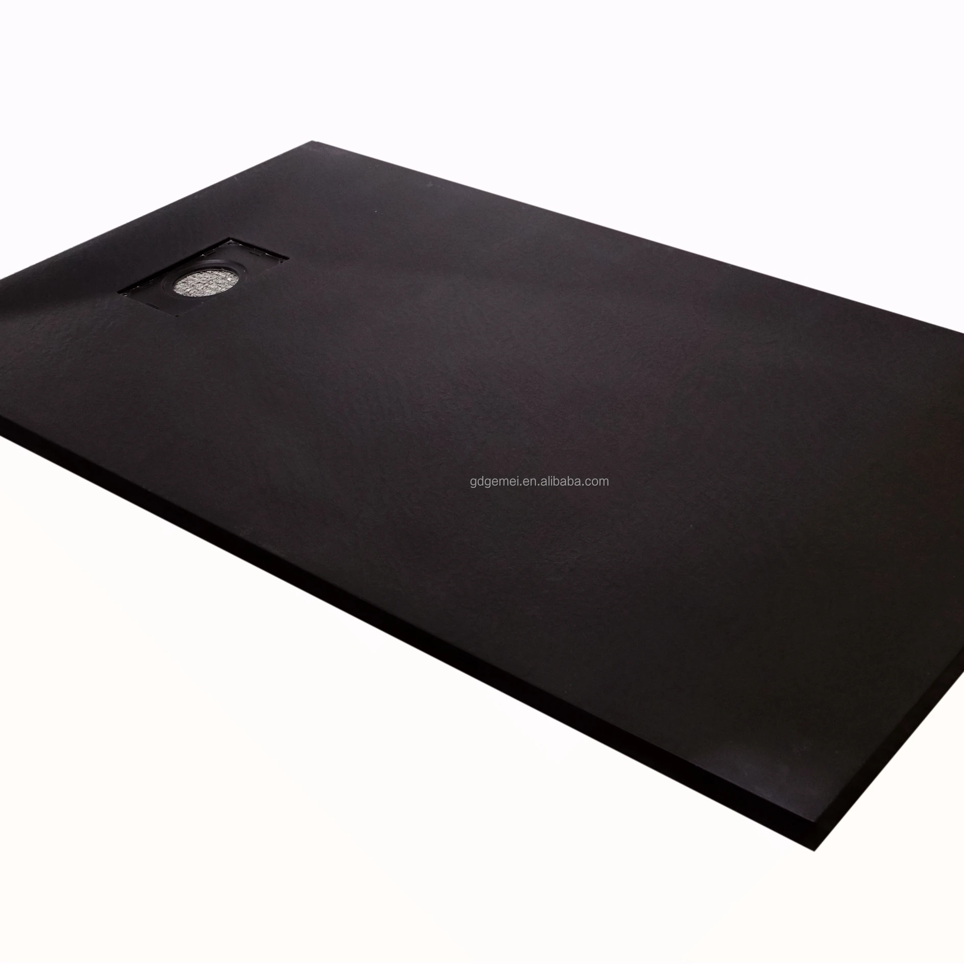 GM Custom Shower Tray Rectangular Shaped Stone Resin Black Shower Tray