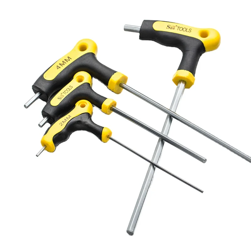 Wrench T Chrome-Vanadium Steel Handle Inner Hexagon Wrench 2.5mm 3mm 4mm 5mm 6mm Hand Tool Spanner CRV DIYWORK Allen Hex Key