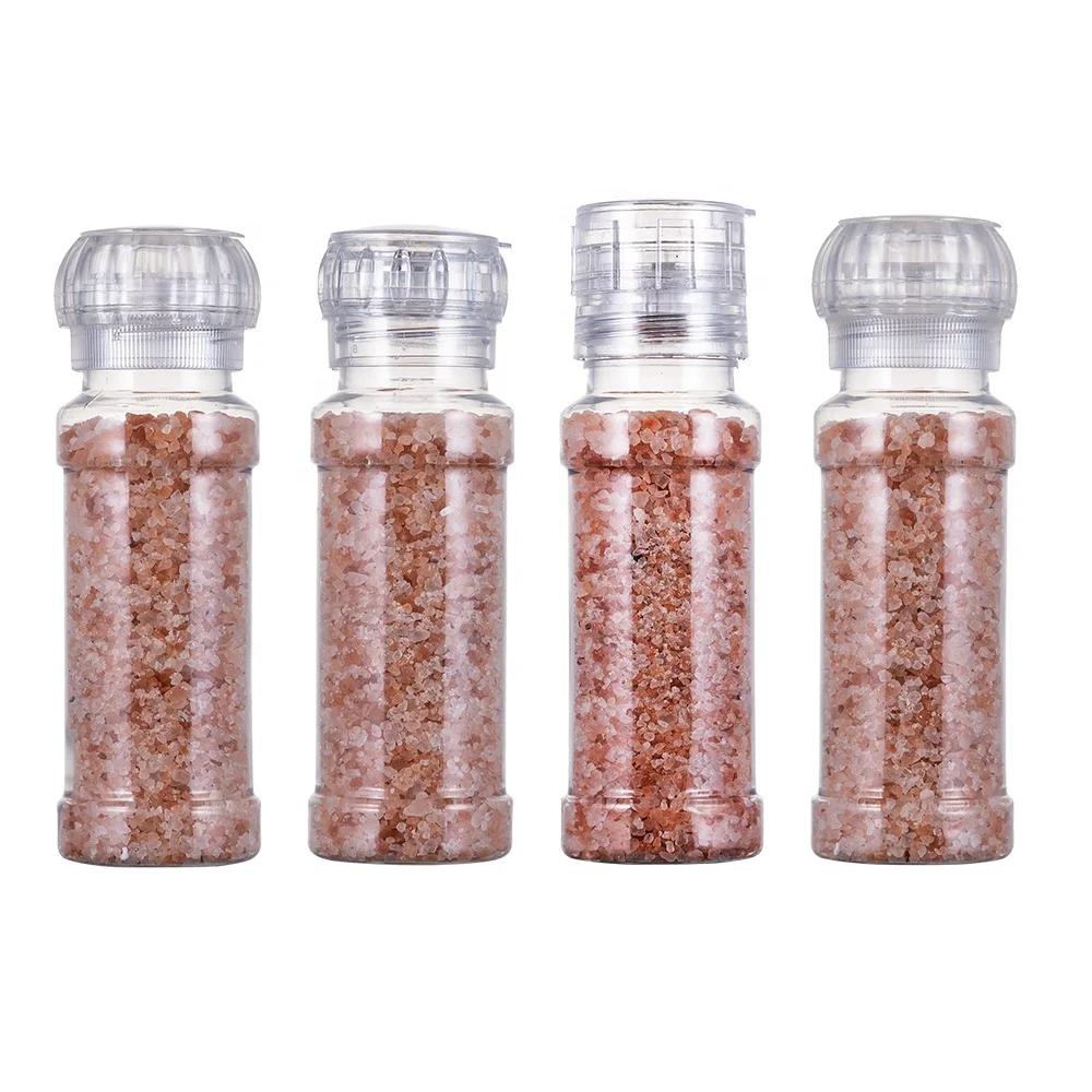 Premium 200ml mill commercial spice salt pepper packaging bottle salero pimentero with spice grinder lid