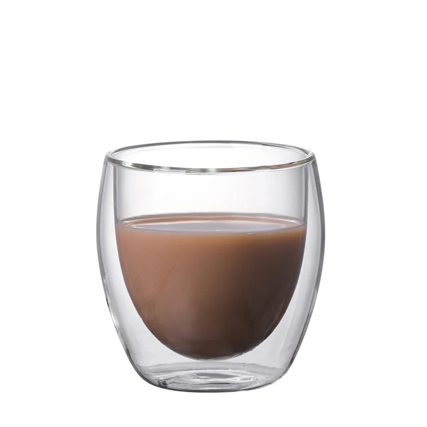 Whosale cheap clear borosilicate Double Glass Cup Coffee Tea Mugs