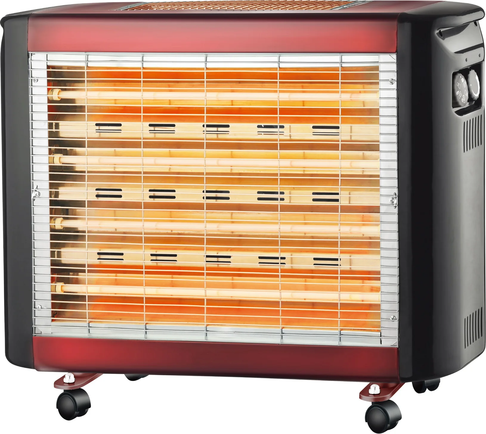 2400W Portable Electric Room Heaters 6 Heating Elements With Safety Switch Thermostat Control Quartz Glass Tube Heaters