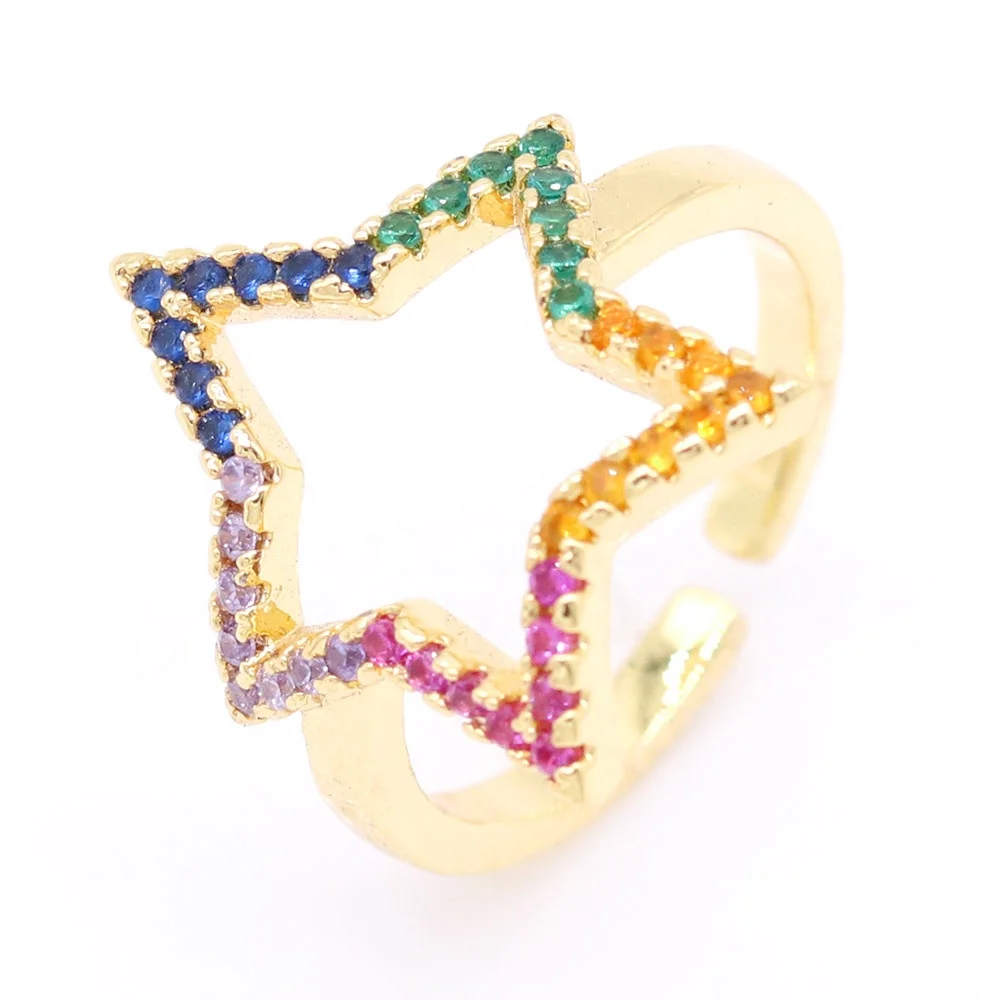 Модные кольца для женщин, золотистые 18 слоев, колье с рисунком цветов в форме сердечек и звездочек