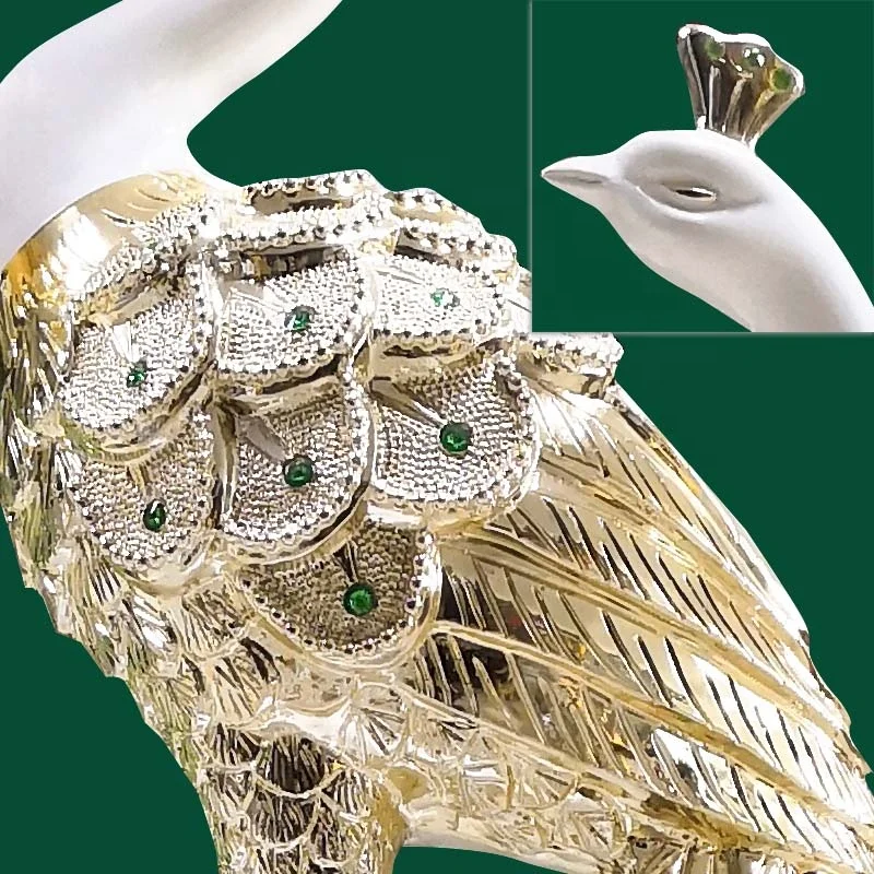 Resin Animal Model Home Decoration Mascot Figurine Peacock Statue