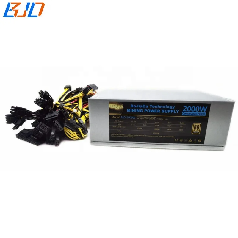  2000W импульсный источник питания 80 Plus Gold ATX PSU 220V для 8 GPU горная в наличии на