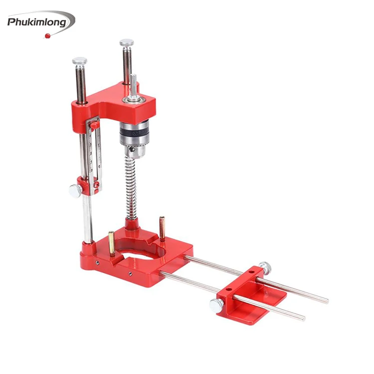 Adjustable Woodworking Drill Locator Auto Line Drill Guide Puncher Mini Bench Drill Press Precise Positioning Tool