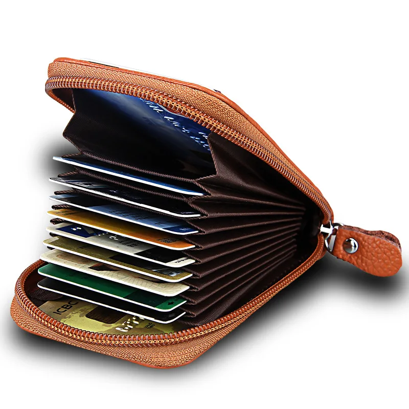 Factory Premium Short Zipper Wallet Retro Genuine Leather Coin Purse Multi Function Card Holder Wallet For Unisex