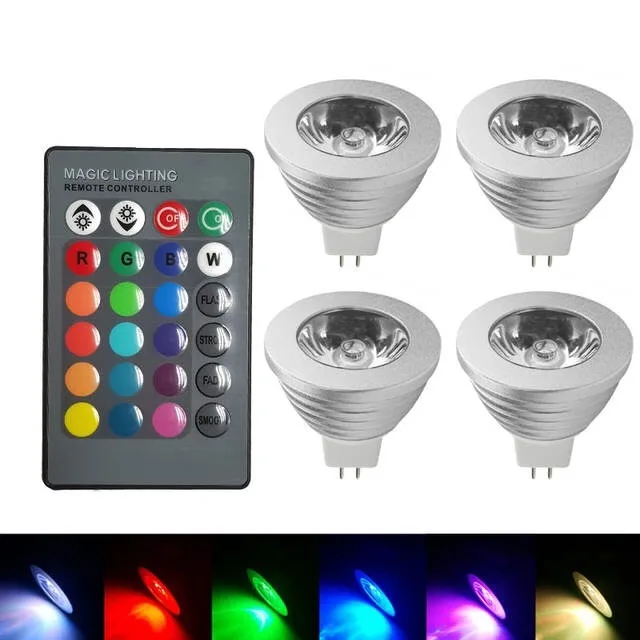 Светодиодная RGB-лампа E27 E14 GU10 GU5.3 MR16 3 Вт gu10 220 В 110 в 12 с пультом ДУ