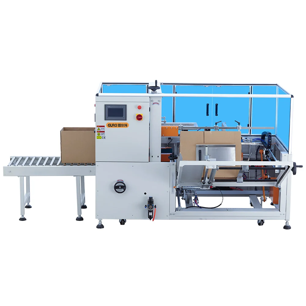 Auto Carton Box Forming Machine Case  Adhesive Tape Bottom Folding Carton Erector