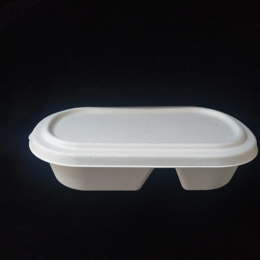 Biodegradable food containers 800ml bagasse  disposable sugarcane Lunch Box