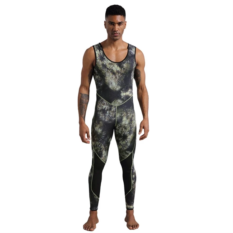 3MM Wetsuit Thickened Camouflage Spearfishing Wetsuit Neoprene Split Snorkel Freediving Suit for Men