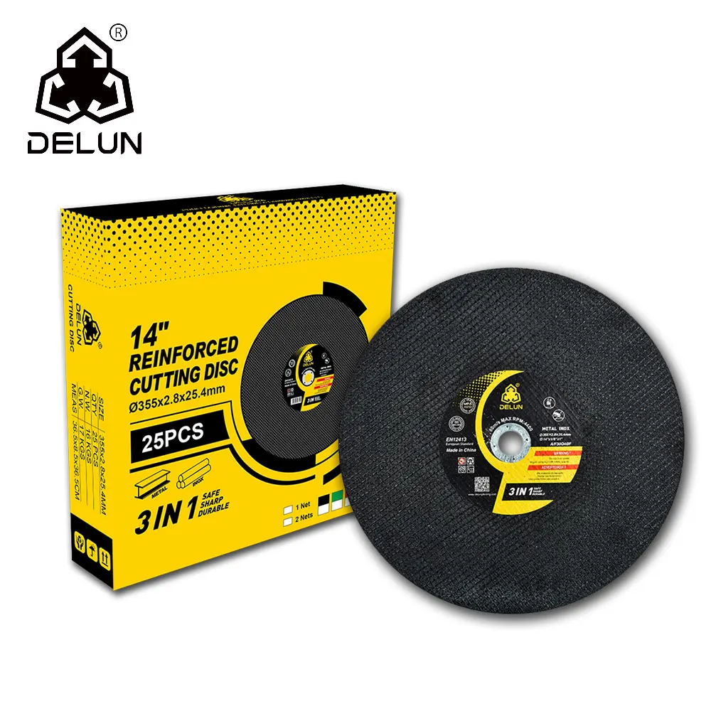 DELUN  Factory Direct Sale 14inch 355mm Aluminum Cut-off Wheel for Metal Inox Cost Effective for Angle Grinder Cutting Machine