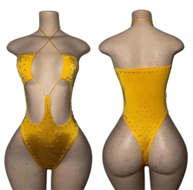 ELITES Luxury Sexy Girls Rhinestone Bikini Style Shiny exotic dancewear wholesale