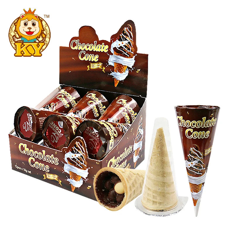 Hot selling OEM ice cream shape chocolate biscuit cup chocolate ice cream cone