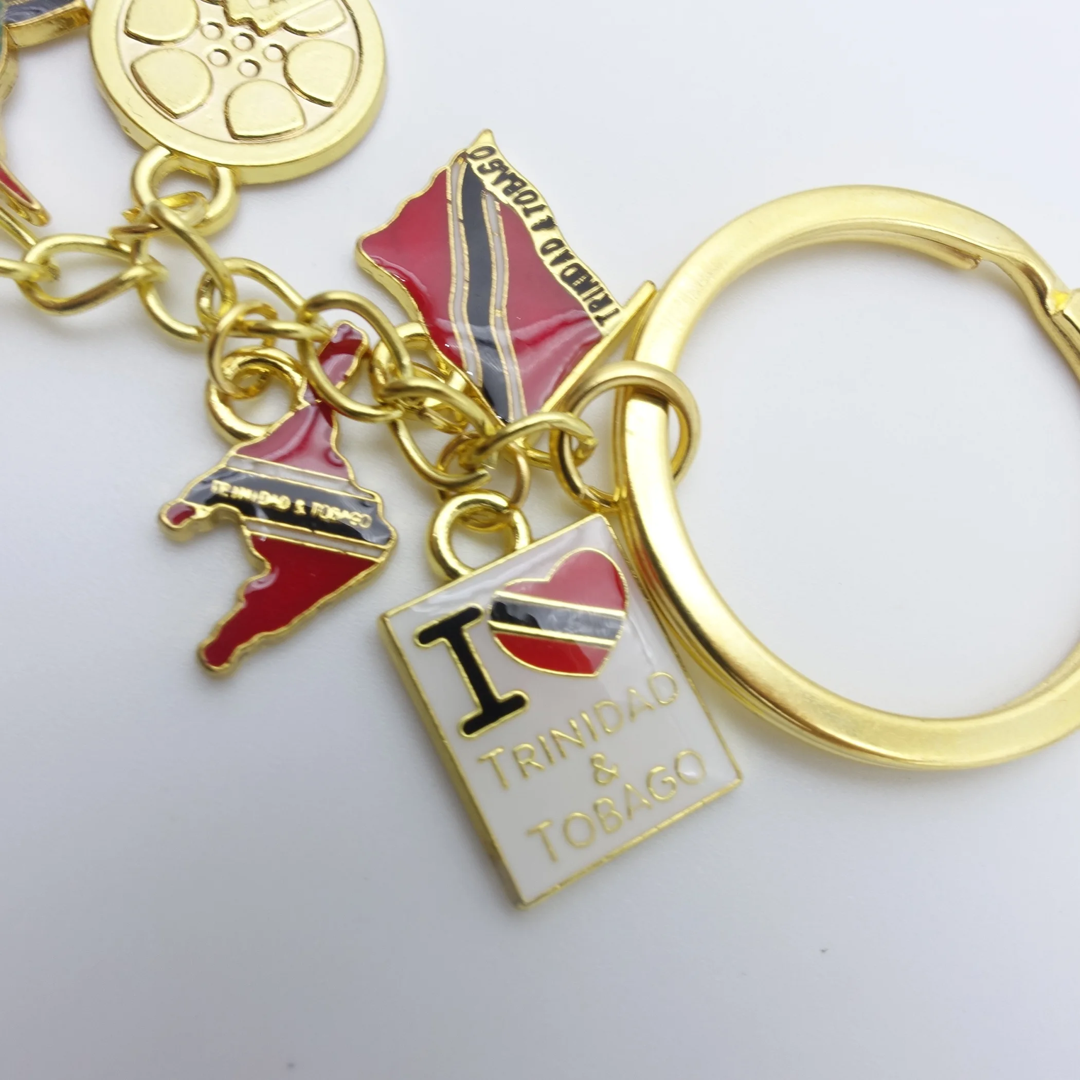 Custom Metal Raju Babani flower model plated gold key ring travel souvenir car pendant