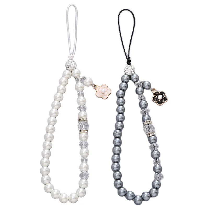Mobile phone chain flower Pendant mobile phone lanyard mobile phone case beaded hanging ornament pendant anti-fall chain