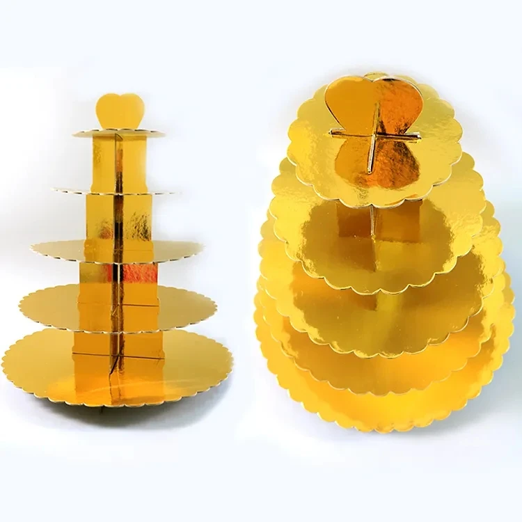 TS hot sale  5 tier dessert cake paper stand for themed birthday wedding party decoration dessert cake display play stand