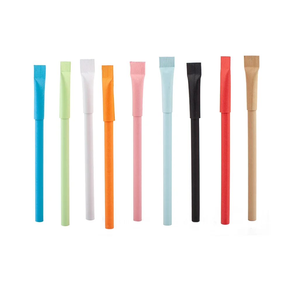 2022 New arrival eco pen promotional recycle various styles customized Logo ballpoint  paper pen in paper box