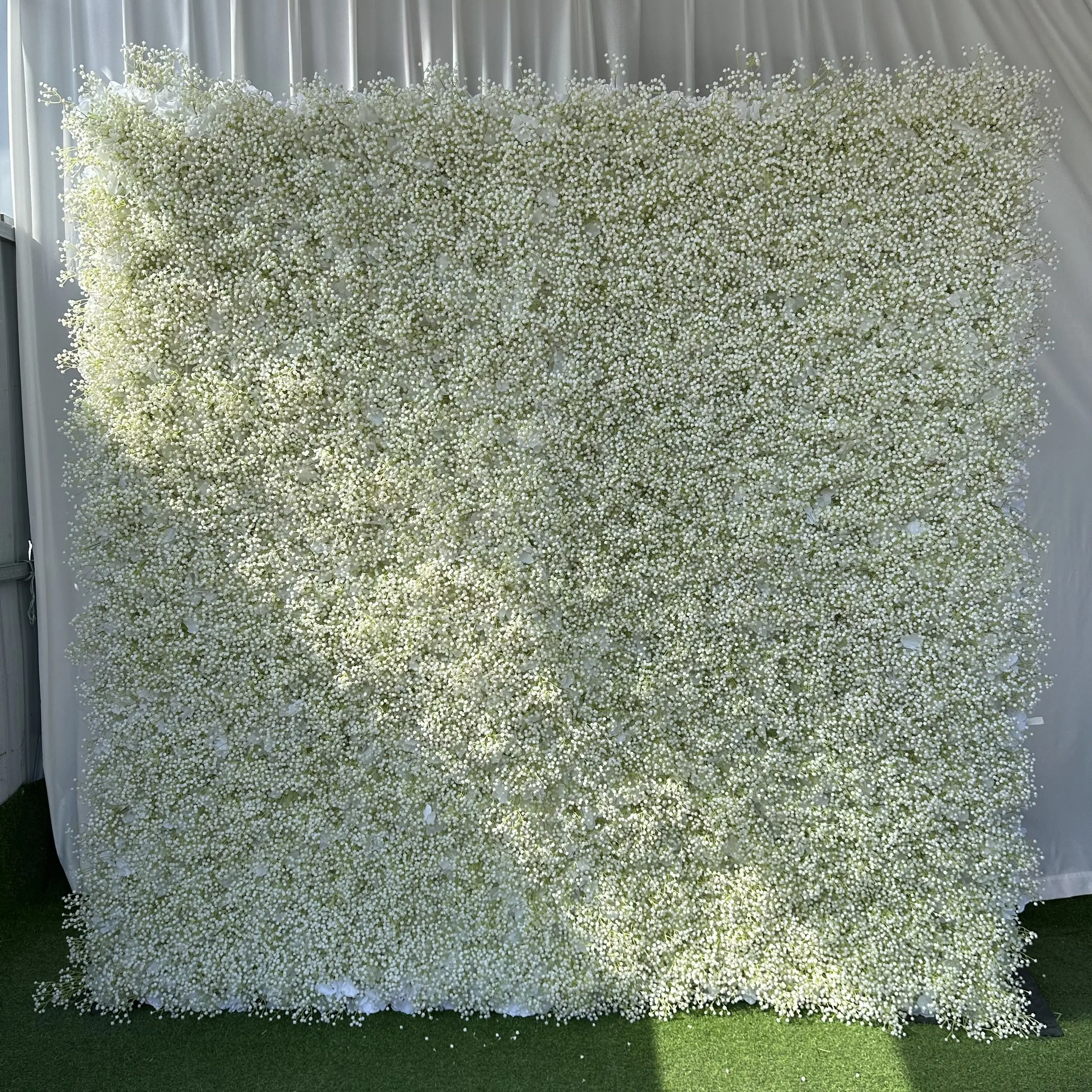 A-FW064 Wedding artificial 3d flower wall backdrop 8ft x 8ft flower wall panels red rose flower wall for event decoration