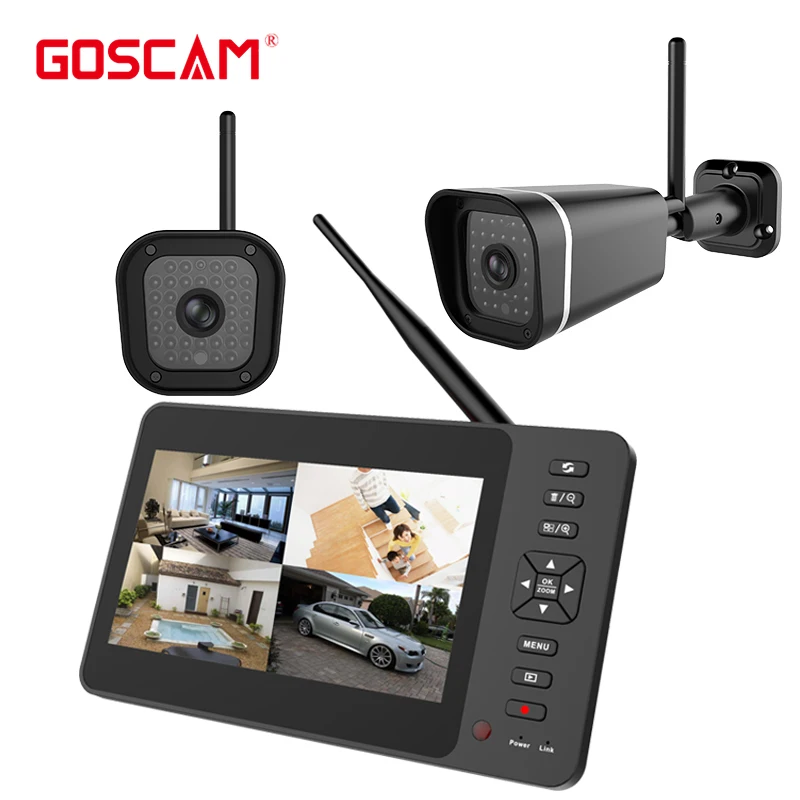 7 inch lcd 720 4CH 2.4G wireless cctv home security camera system