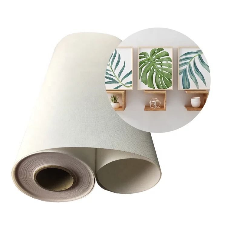 260gsm Waterproof 100% Polyester Fine Texturerd Inkjet Canvas Fabric Roll