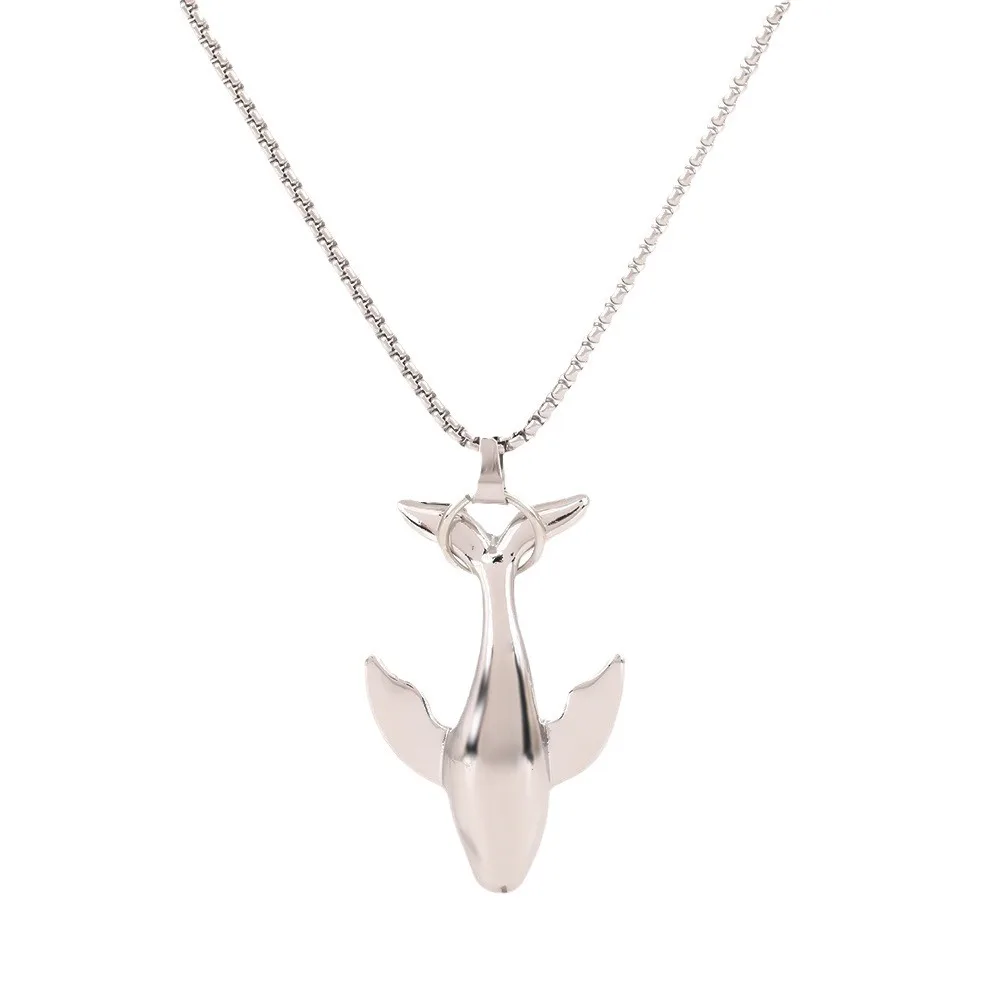 Whale Fall Necklace Female Cold Wind Personality Whale Pendant Hipster Male High Sense Niche All Simple Neck Chain