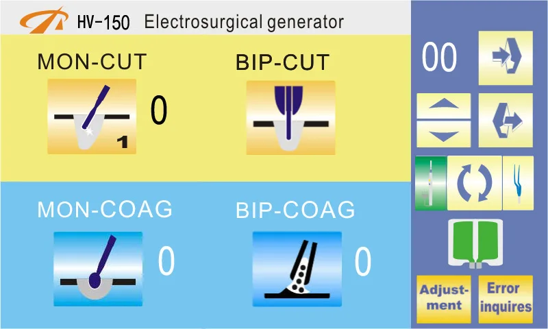 China Ahanvos HV-150 Electrobisturi Ligasure machine monopolar bipolar electrosurgery unit with 7 modes