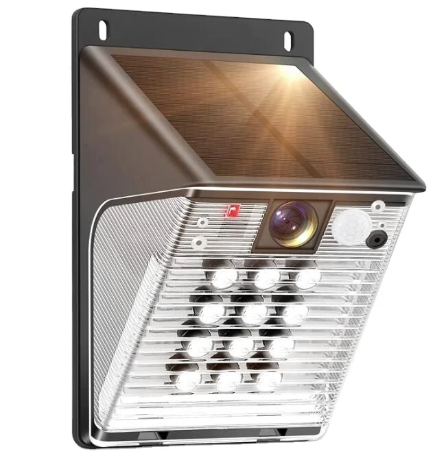 hot sale HD 1080P solar powered 15LED wall light wireless cctv camera outdoor ip camera